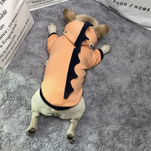 French Bulldog Dinosaur Funny Costume Pet Dog Clothes for Small Dogs Autumn Winter Warm Chihuahua Hoodies Pug Sweater S-3XL