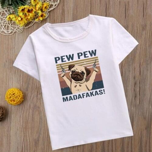 Pew Pew Madafakas Shirt Girls Tops Cartoon T-Shirt Kids Baby T-shirt Short Sleeve O- Neck Harajuku Graphic Tee Camisetas Toddler