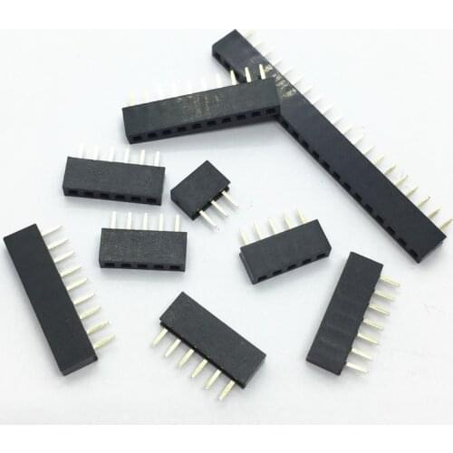 10PCS 2.0mm Female Single Row Pin Header 2/3/4/5/6/7/8/9/10/11/12/13/14/15/16/20/40P 2.0 Stright Pin Strip PCB Connector