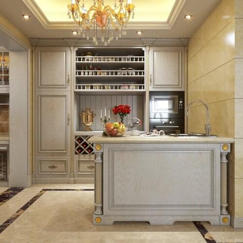 Customized Cupboards Solid Wood Kitchen Cabinet