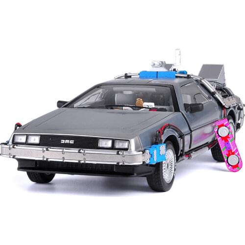 1/18 Scale diecast alloy metal vehicle Fine Collection Edition Back to the Future Simulation Car Model traffic Toy gift Souvenir