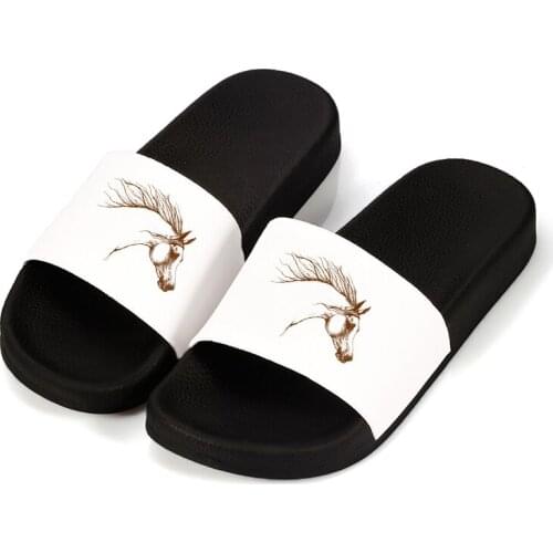 Summer Shoes Women 2021 Horse Print Indoor Slippers Home Sandals Cartoon Non-slip Beach Flip Flops Female shoes Plus Size 41