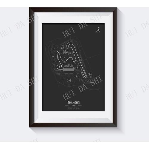 Shanghai International Circuit, Chinese Grand Prix. Formula 1 Race Track Poster