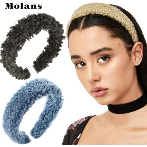MOLANS Women Spring Winter Wide Headband Cute Soft Plus Hair Bands 2020 Candy Color Headband Hair Accessories Hair Hoop Bezel