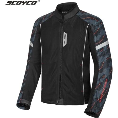 SCOYCO Motorcycle Jacket Protective Gear Men Summer Breathable Mesh Moto Motocross Jacket Motorbike Riding Jacket