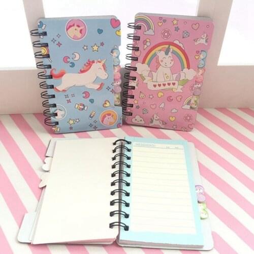 Cartoon Unicorn Kawaii Planner Notepad Notebook Office Stationery Cute Line Inner Page Supplies Random Color