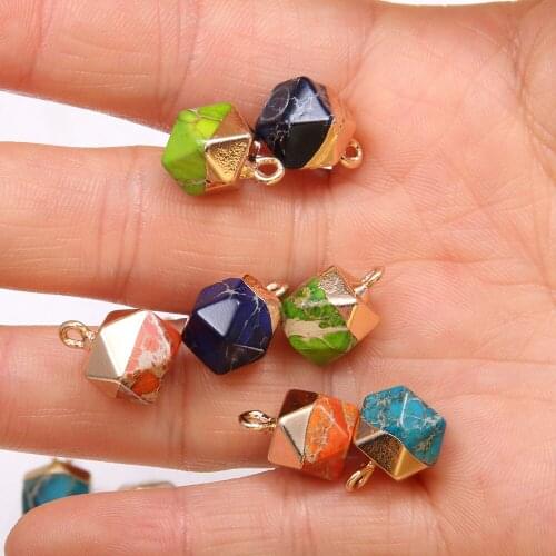 Natural Semi Precious Stone Pendant Section Square Imperial Stone Making Necklaces Bacelets And Earrings For DIY Package Sale
