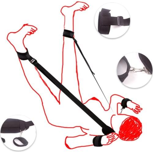 Nylon Sex BDSM Bondage Gear Leg Open Restraints Games Handcuffs Ankle Cuffs Straps Sex Toys Products Erotic Costumes