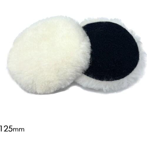 2pcs 5" 5inch 125mm Wool Polishing Buffing Pads Car Polish Pad Hook Loop