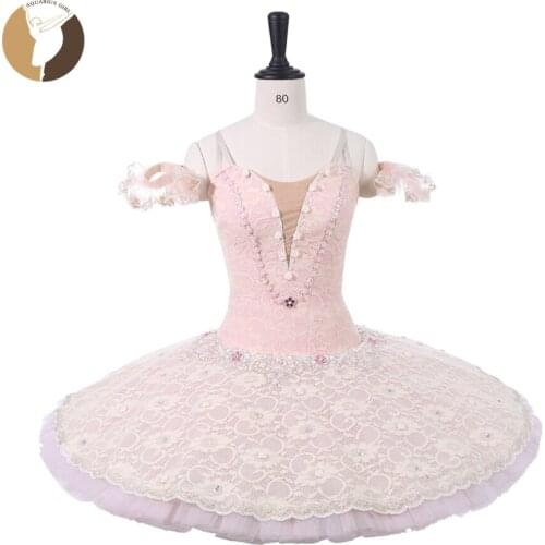 FLTOTURE Adult Professional Pink Ballet Tutu Sleeping Beauty Costumes CT9216 Girls Ballet Competition Pancake Tutu Skirts Sale