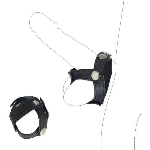 Adjustable Dual Cock Ring Sex Toys For Men Leather Cockrings Penis Rings Male Chastity Device Adult Games Sex Products