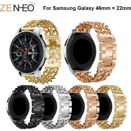 46mm watch Band For Samsung Galaxy Watch Bracelet Leisure Metal Strap replacement For Samsung Galaxy Straps 22mm wristband