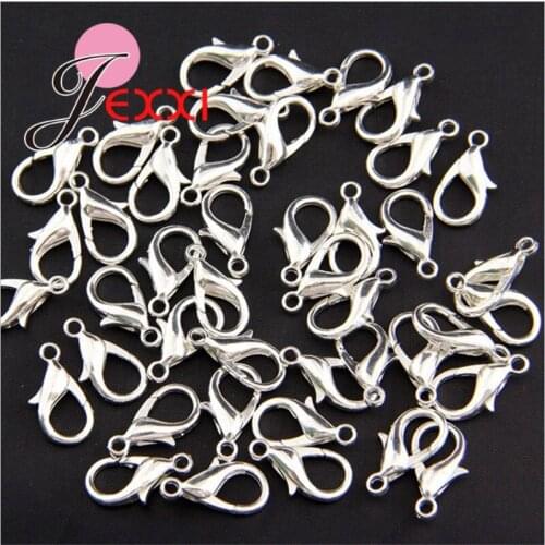 DIY Lobster Clasp 925 Sterling Silver Jewelry Findings 100pcs/lot Fittings Connector Components for Women Men