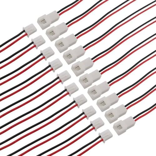 20Pcs XH2.54 2 Pin Male Female Jack Wire Connector JST XH 2.54 mm Pitch 2P Plug Socket Battery Charging Cable Length 20CM 26AWG