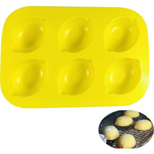 6 Cavity Lemon Shape Food Grade Silicone Molds Cake Decorating Tools Bakeware French Dessert Mousse Cake Mold Baking Utensils
