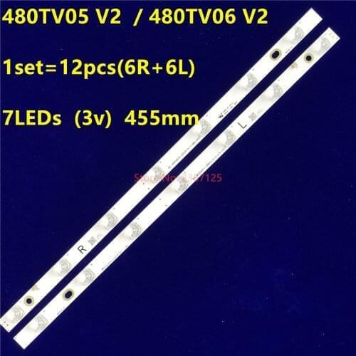 12 PCS(6*R 6*L) LED backlight strip for Panasoni TX-48AX630B TX-48AX630E TX-48AXW634 480TV05 480TV06 V2 R L