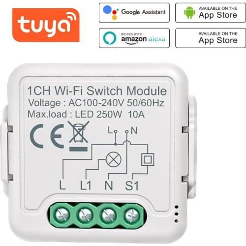 10A Tuya Wifi DIY Smart Switch Smart Home Automation Module WIFI Smart Switch Supports 2 Way Control Work With Google Home Alexa