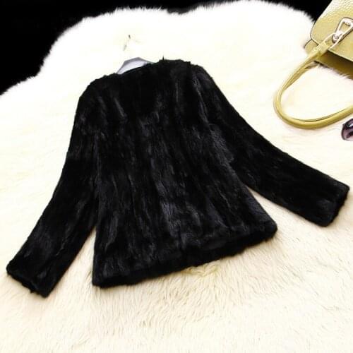 Plus Size 4xl Autumn Winter Coat Women Real Mink Fur Coats Vintage Korean Black Jacket Chaqueta Mujer MY990