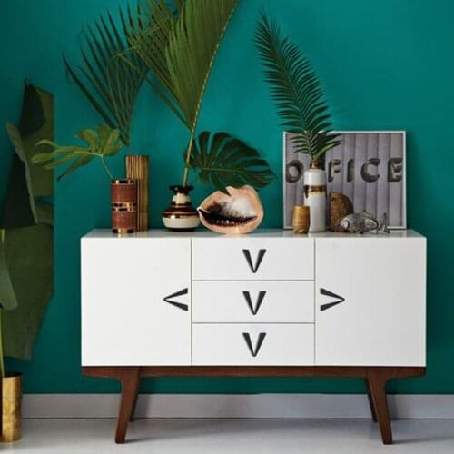 Gold/ Black V shape Zinc Alloy Cabinet Handles Drawer Pull Knobs Wardrobe Knob European Morden Furniture Door Handle