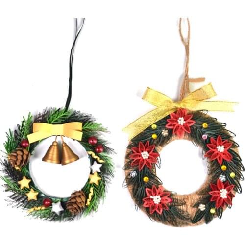 1Set Christmas Wreath Quilling Paper Material Packaging DIY Holiday Party Decoration Handmade Craft Making Accessories