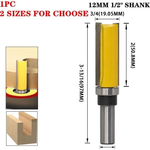1Pc 12.7mm 1/2" Shank Straight Template Flush Trim Wood Router Bit Tungsten Carbide Woodworking Tools Cutters For Wood