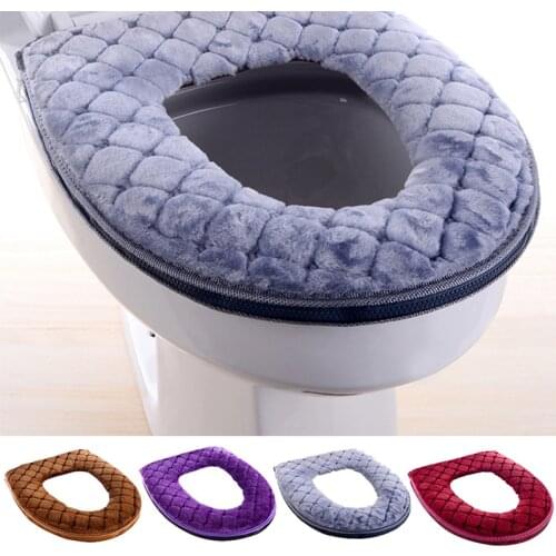 1Pc Thicken Soft Warm Toilet Seat Cover Winter Bathroom Closestool Cushion Bathware