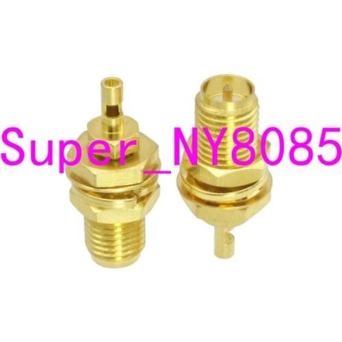 10pcs connector RP*SMA female nut bulkhead solder 1.13 cable straight