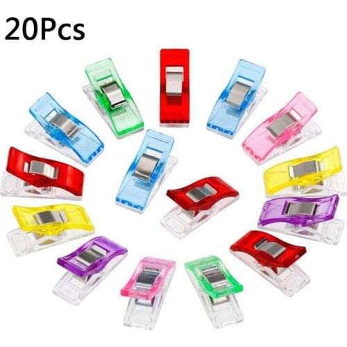 20Pcs Sewing Clips Knitting Garment Clothing Plastic Clips DIY Patchwork Fabric Quilting Craft Sewing Knitting Multicolor Clips