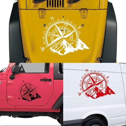 1pcs 3D Car Sticker Compass Rose Navigate Mountain 4x4 Offroad Vinyl Sticker Decal Car Decal 60*50cm High Quality Car Sticker