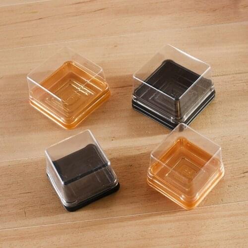 400pcs Single Plastic Mooncake Boxes Decoration Packaging For Wedding Party Cookie Cake Holder Box(6.8* 6.8 * 4.5cm) ZA3848