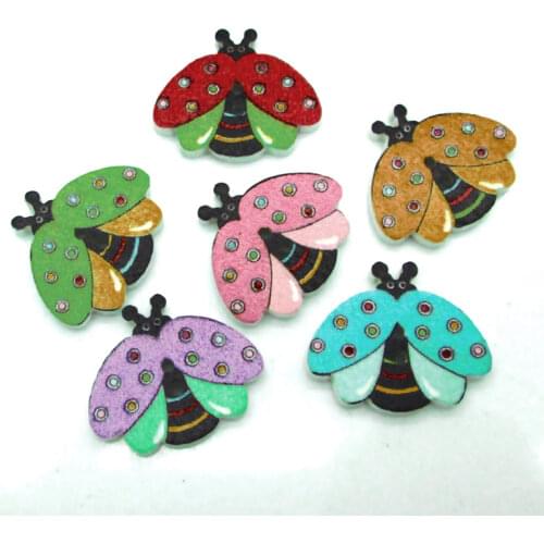 50pcs Mixed Bees Wooden Sewing Buttons For Clothing Needlework Scrapbooking Wood Botones Decorative Crafts Diy Accessories