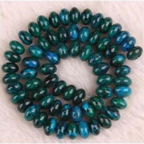 5x8MM Azurite Chrysocolla Abacus Loose Beads Gem stone 15"