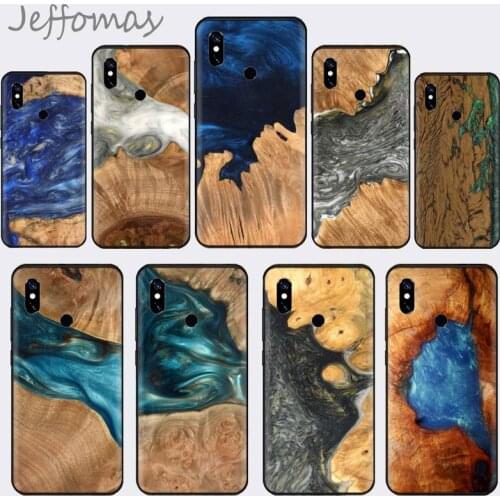 Wood Resin art original pattern Phone Case For Xiaomi Mi A1 A2 5 6 6PLUS 8 9 SE Lite MIX 2 2S MAX 2 3 Pocophone F1