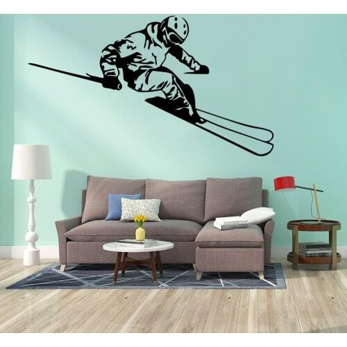 Delicate Skiing Sport Wall Stickers Home Decoration Accessories For Living Room Wall Art Decals Kids Room Vinyl Murals naklejki