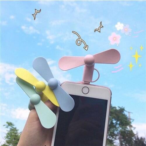 Children Mini Mobile Phone Fan Boy Girl Macarons Portable Silent USB Fan Apple Android Type-C Dual-use Summer Outdoor Toy Gifts