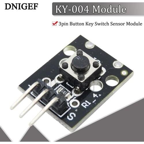 DNIGEF 1 PCS KY-004 Switch Sensor Module 3pin Button Key Switch Sensor Module for Arduino Diy Starter Kit 6*6*5mm 6x6x5mm KY-004