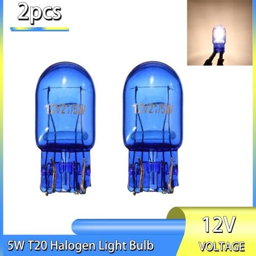 Treyues 2pcs T20 7443 W21/5W Halogen White Day-time Running Lamp Turn Signal Stop Brake Tail Light Bulb
