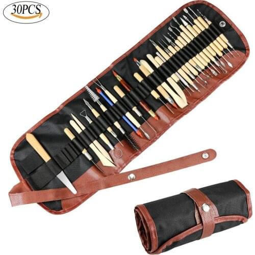 11/27/30pcs Tools For Ceramics Clay Sculpture Tools Polymer Shapers Craft Sculpting Pottery Modeling Carved Smoothing Wax Kit