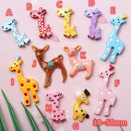 Cabochons Christmas Deer DIY Kawaii for Phone Deco Scrapbooking 10pcs Cartoon Figurines Miniatures cute Resin Flatback Cabochons