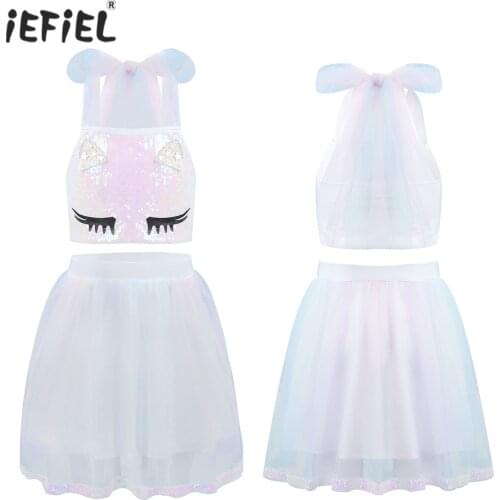 Kids Girls Clothes Set Sequins Top + Mesh Skirt 2Pcs Suit Toddler Baby Girl Clothing Princess Dress For Wedding Birthday Party