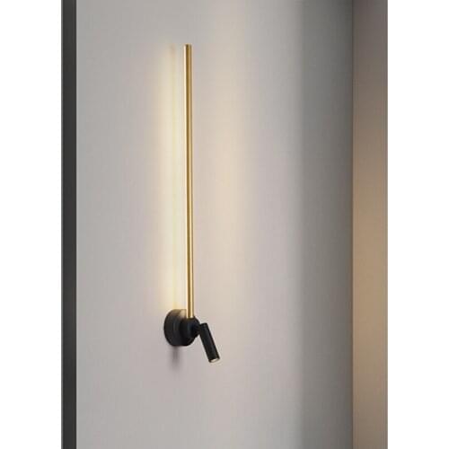 Nordic Minimalist Living Room Background Led Wall Lamp Bedroom Bedside Study Corridor Rotatable Designer Strip Decorative Light