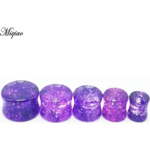 Miqiao 2pc 8mm-16mm Human Body Piercing Jewelry Glass Popcorn Ear Expander Auricle Wide Ear Device European and American New