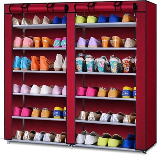 Multilayer Nonwoven Fabric Detachable Shoe Rack Dustproof Shoe Cabinet Home Standing Holder Shoes Organizer Space-saving Stand