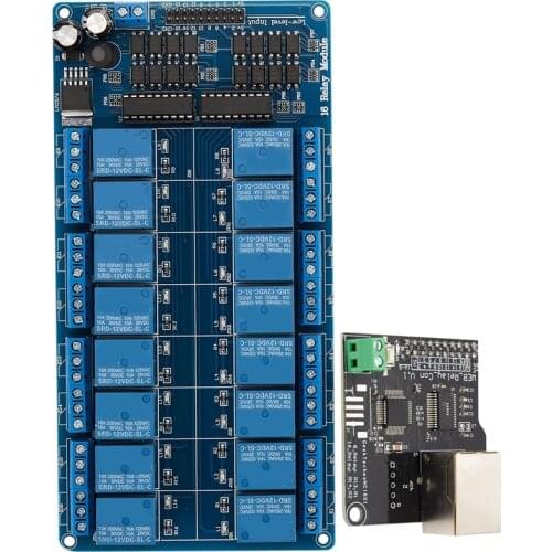 Ethernet Control Module Lan Wan Network Web Server RJ45 Port 16 Channel Relay Is Ethernet Controller Board.RJ45 Interface