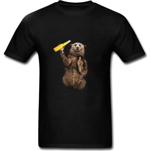 CLOOCL Pet Cat Printed T-Shirts 3D Bear Robotic Cartoon Men T Shirts Short Sleeve Casual Mens Clothing Black Tees Oversized