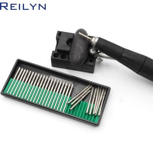 30 Pieces/Set Tool Abrasive Diamond Grinding point 120# 3x3mm Jade Polishing Raw Stone Surface Peeling Diamond grinding bits