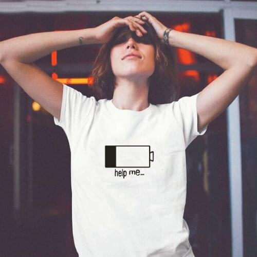 Insufficient power to help me pattern print T-shirt casual Harajuku cotton short-sleeved summer plus size 0-neck women T-shirts