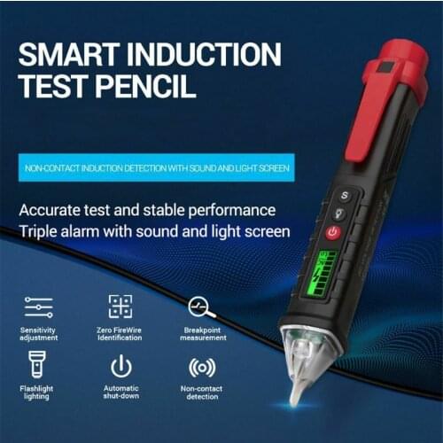 Newest 12-1000V Voltage Tester Pen LED Display Electric Volt Alert Detector Testing Tool Non-Contact Sensor Voltage Probe Tester