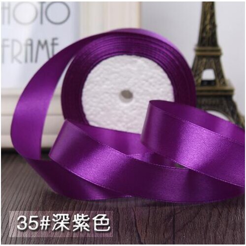 New 22meter/lot 1"(2.5cm) Purple violet Single face satin ribbon webbing decorationgift Christmas ribbons Sewing Fabric Hand DIY
