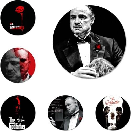 New Arrival The Godfather Marlon Brando Badge Brooch Pin Accessories For Clothes Backpack Decoration gift 58mm